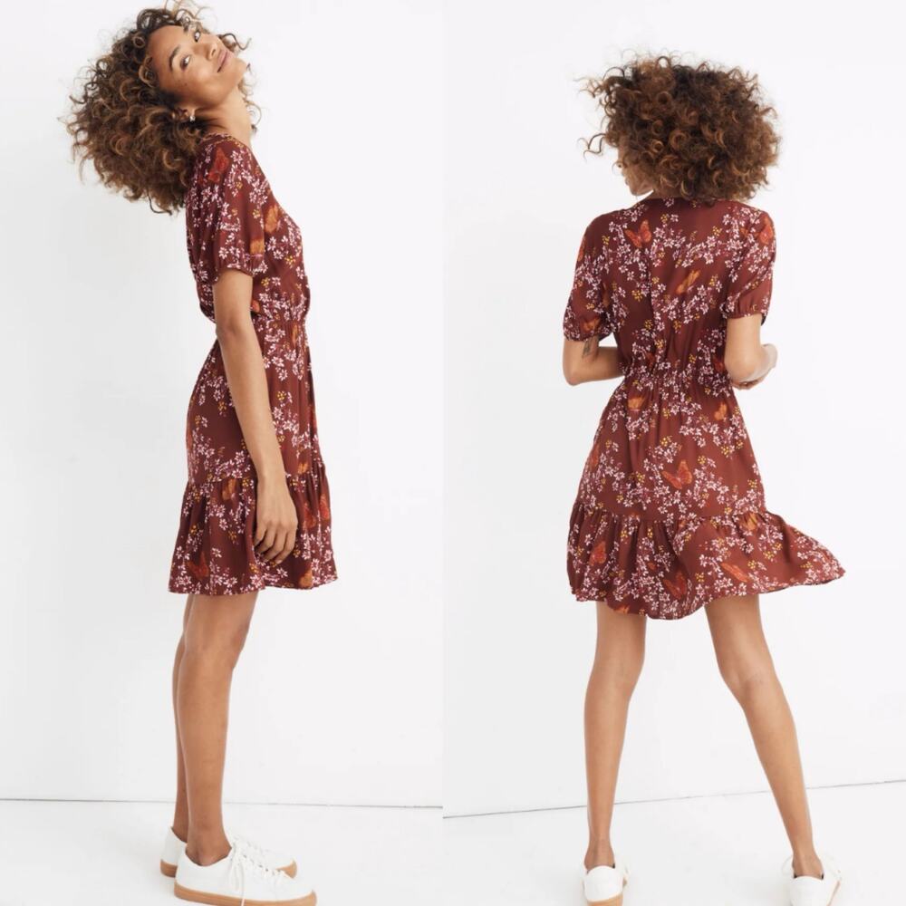 Madewell ruffle wrap dress in windowbox floral